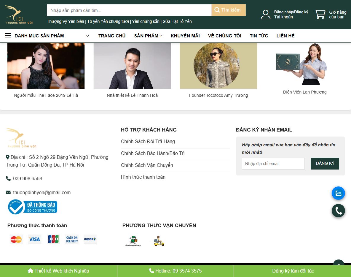 Tính năng Theme wordpress yến sào 04