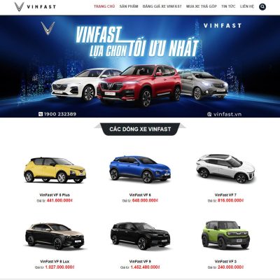 Theme wordpress bán xe vinfast