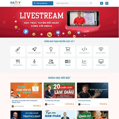 Theme wordpress bán khóa học đẹp 01